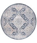 Safavieh Blair Washable BLR220 Grey / Navy 6'-7" X 6'-7" Round Area Rug
