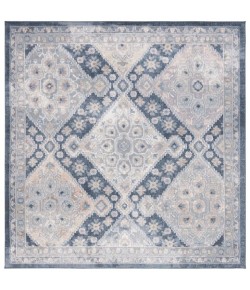 Safavieh Blair Washable BLR220 Grey / Navy 6'-7" X 6'-7" Square Area Rug