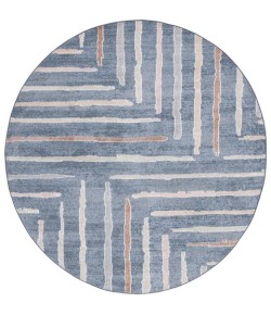 Safavieh Blair Washable BLR222 Blue / Multi 6'-7" X 6'-7" Round Area Rug