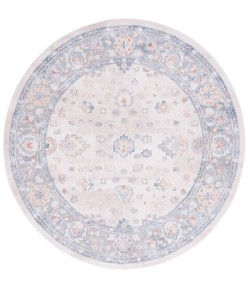 Safavieh Blair Washable BLR224 Beige / Grey 6'-7" X 6'-7" Round Area Rug