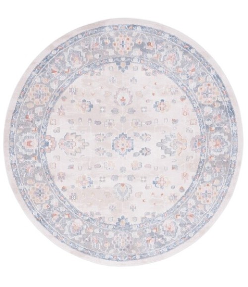 Safavieh Blair Washable BLR224 Beige / Grey 6'-7" X 6'-7" Round Area Rug
