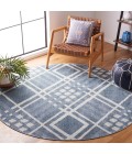 Safavieh Blair Washable BLR228 Blue / Ivory 6'-7" X 6'-7" Round Area Rug