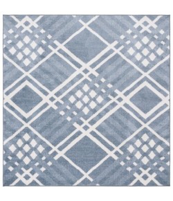 Safavieh Blair Washable BLR228 Blue / Ivory 6'-7" X 6'-7" Square Area Rug
