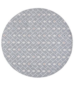 Safavieh Blair Washable BLR230 Grey / Multi 6'-7" X 6'-7" Round Area Rug