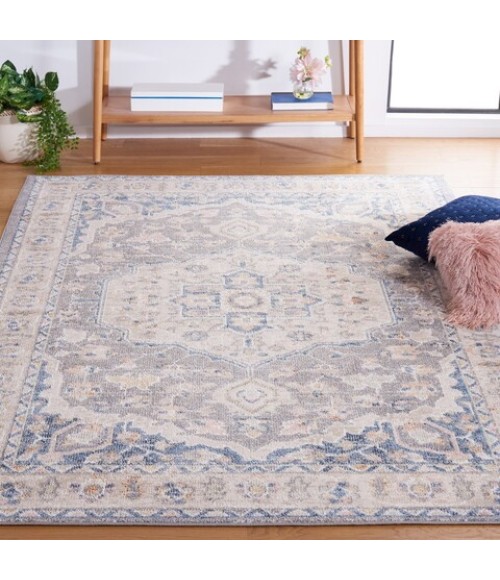 Safavieh Blair Washable BLR234 Beige / Light Grey 4' X 6' Rectangle Area Rug