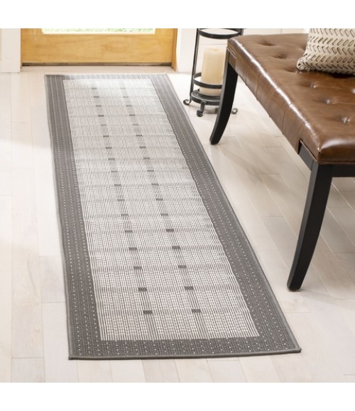 Safavieh Bermuda BMU801 Grey / Ivory 2' X 12' Runner Area Rug
