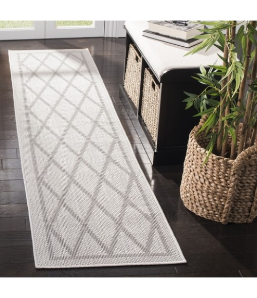 Safavieh Bermuda BMU805 Ivory / Light Grey 2' X 6' Runner Area Rug