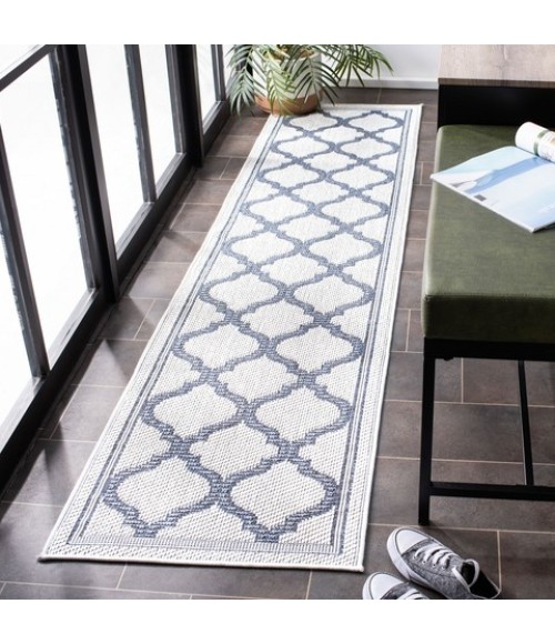 Safavieh Bermuda BMU810 Ivory / Charcoal 2' X 8' Runner Area Rug