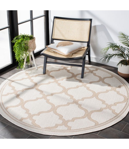 Safavieh Bermuda BMU810 Ivory / Beige 8' X 8' Round Area Rug