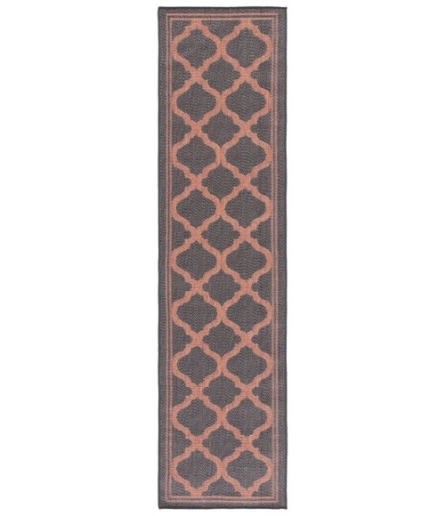 Safavieh Bermuda BMU810 Charcoal / Rust 2' X 8' Runner Area Rug