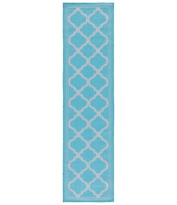 Safavieh Bermuda BMU810 Aqua / Grey 2' X 8' Runner Area Rug