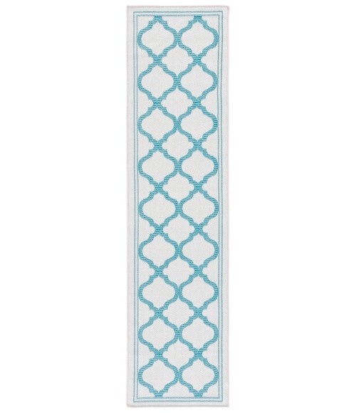 Safavieh Bermuda BMU810 Beige / Aqua 2' X 8' Runner Area Rug