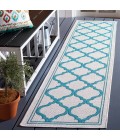 Safavieh Bermuda BMU810 Beige / Aqua 2' X 8' Runner Area Rug