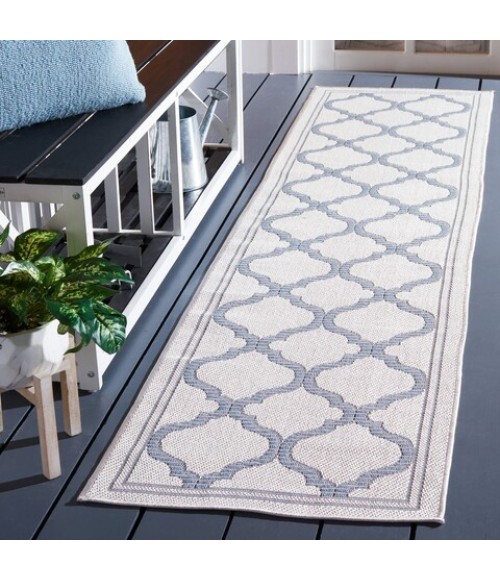 Safavieh Bermuda BMU810 Ivory / Blue 2' X 8' Runner Area Rug