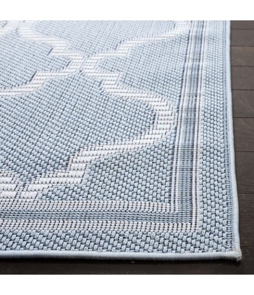 Safavieh Bermuda BMU810 Light Blue / Ivory 6'-7" X 6'-7" Round Area Rug