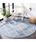 Safavieh Bermuda BMU810 Light Blue / Ivory 6'-7" X 6'-7" Round Area Rug