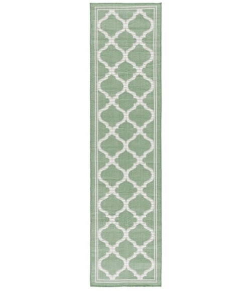 Safavieh Bermuda BMU810 Green / Ivory 2' X 8' Runner Area Rug