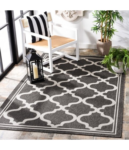 Safavieh Bermuda BMU810 Charcoal / Ivory 3' X 5' Rectangle Area Rug