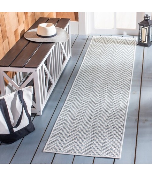 Safavieh Bermuda BMU812 Light Blue / Cream 2' X 8' Runner Area Rug