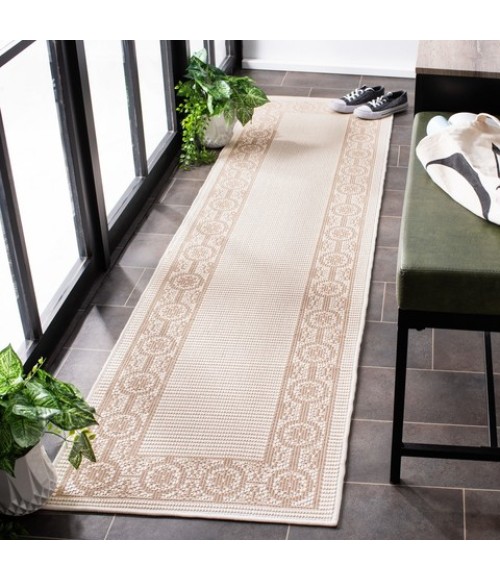 Safavieh Bermuda BMU815 Ivory / Beige 2' X 8' Runner Area Rug