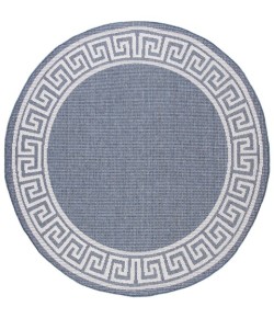Safavieh Bermuda BMU820 Dark Blue / Ivory 8' X 8' Round Area Rug