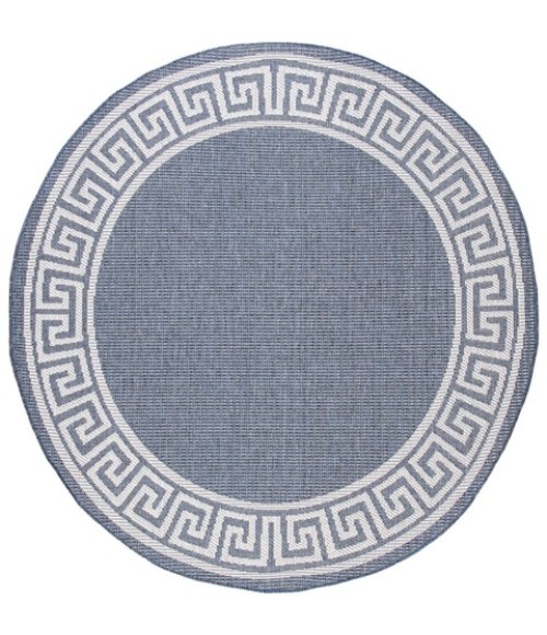 Safavieh Bermuda BMU820 Dark Blue / Ivory 8' X 8' Round Area Rug