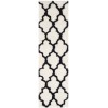 Safavieh Barcelona Shag BSG319 Ivory / Black 2'-3" X 8' Runner Area Rug