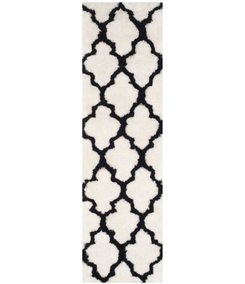 Safavieh Barcelona Shag BSG319 Ivory / Black 2'-3" X 8' Runner Area Rug