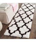 Safavieh Barcelona Shag BSG319 Ivory / Black 2'-3" X 8' Runner Area Rug