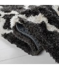 Safavieh Barcelona Shag BSG319 Graphite / Ivory 2'-3" X 7' Runner Area Rug