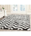 Safavieh Barcelona Shag BSG320 Graphite / Ivory 3' X 5' Rectangle Area Rug