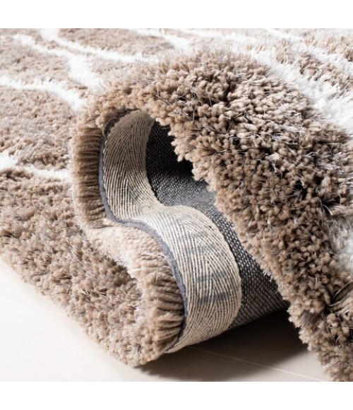 Safavieh Barcelona Shag BSG322 Silver / Ivory 3' X 5' Rectangle Area Rug