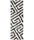 Safavieh Barcelona Shag BSG323 Graphite / Ivory 2'-3" X 7' Runner Area Rug