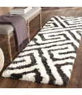Safavieh Barcelona Shag BSG323 Graphite / Ivory 2'-3" X 7' Runner Area Rug