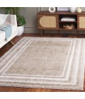 Safavieh Border & Stripe Shag BSP251 Beige / Ivory 5'-3" X 7'-6" Rectangle Area Rug