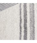 Safavieh Border & Stripe Shag BSP251 Ivory / Grey 2'-2" X 8' Runner Area Rug