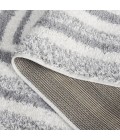 Safavieh Border & Stripe Shag BSP251 Ivory / Grey 2'-2" X 8' Runner Area Rug