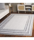 Safavieh Border & Stripe Shag BSP251 Ivory / Grey 4'-5" x 6'-5" Rectangle Area Rug