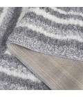 Safavieh Border & Stripe Shag BSP251 Grey / Ivory 2'-2" X 8' Runner Area Rug