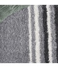 Safavieh Border & Stripe Shag BSP251 Grey / Black 2'-2" X 8' Runner Area Rug