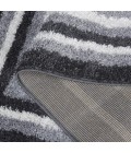 Safavieh Border & Stripe Shag BSP251 Grey / Black 2'-2" X 8' Runner Area Rug