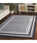 Safavieh Border & Stripe Shag BSP251 Grey / Black 4'-5" x 6'-5" Rectangle Area Rug