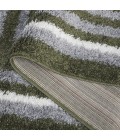 Safavieh Border & Stripe Shag BSP251 Green 2'-2" X 8' Runner Area Rug