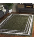 Safavieh Border & Stripe Shag BSP251 Green 9' X 12' Rectangle Area Rug