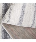 Safavieh Border & Stripe Shag BSP252 Ivory / Grey 2'-2" X 8' Runner Area Rug