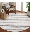 Safavieh Border & Stripe Shag BSP252 Ivory / Grey 6'-7" X 6'-7" Round Area Rug