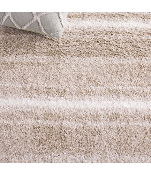 Safavieh Border & Stripe Shag BSP252 Beige / Ivory 5'-3" X 7'-6" Rectangle Area Rug