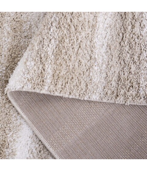 Safavieh Border & Stripe Shag BSP252 Beige / Ivory 5'-3" X 7'-6" Rectangle Area Rug