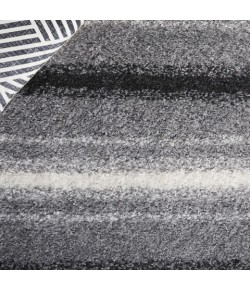 Safavieh Border & Stripe Shag BSP252 Grey / Black 5'-3" X 7'-6" Rectangle Area Rug