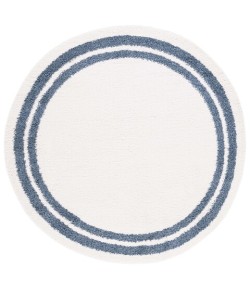 Safavieh Calico Shag Ivory / Blue CLC100 6 ft. 7 in. X 6 ft. 7 in. Round Rug